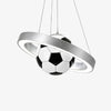 Silver soccer pendant chandelier finish