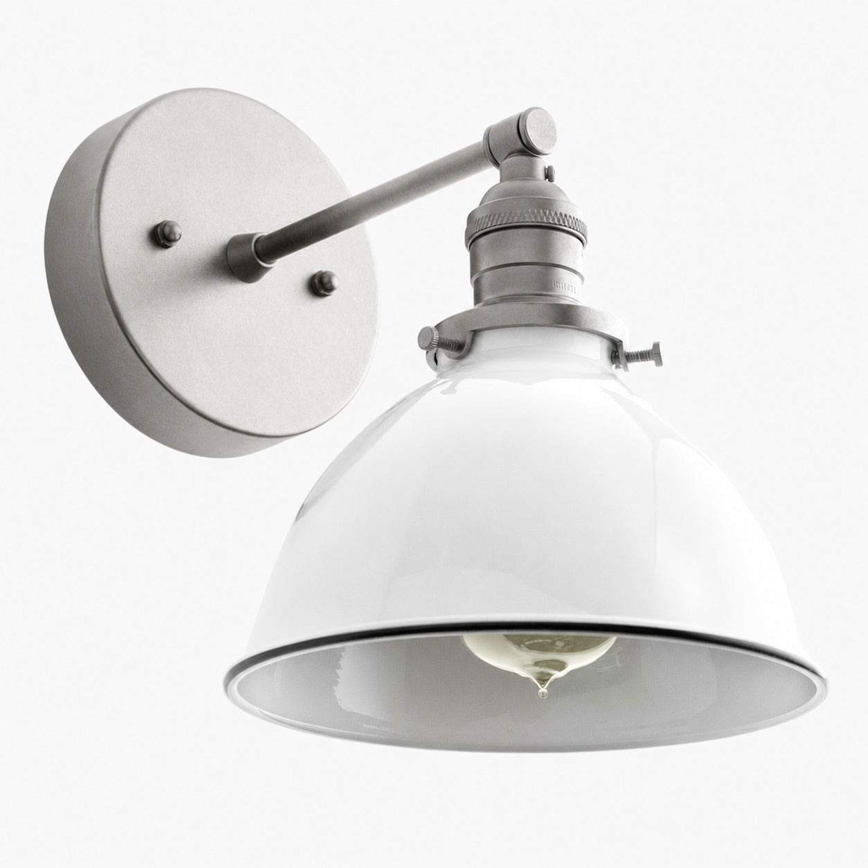 Conique Metal Wall Sconce - White Metal Shade - Industrial Modern Lighting