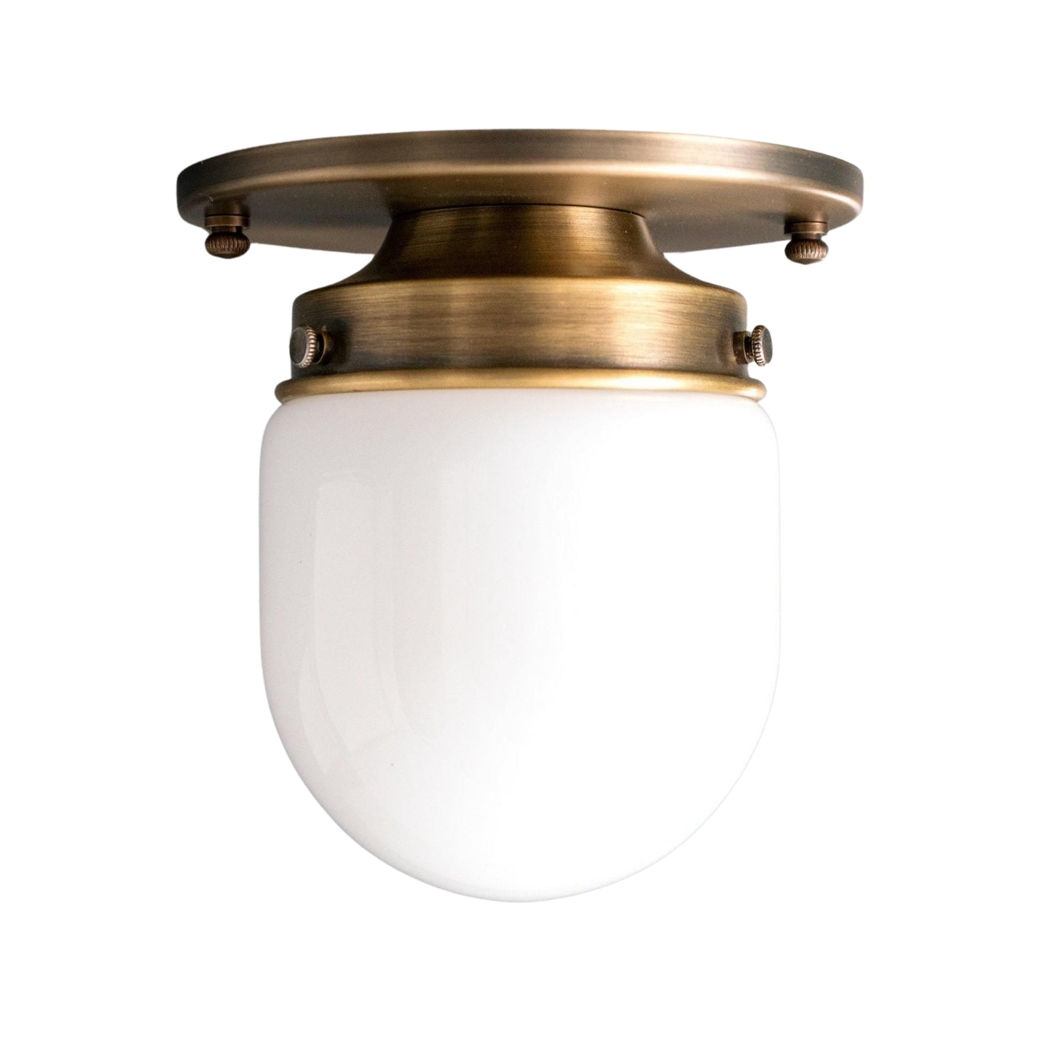 Opalume Glass Flush Mount Ceiling and Wall Light - Art Deco Small Globe Fixture