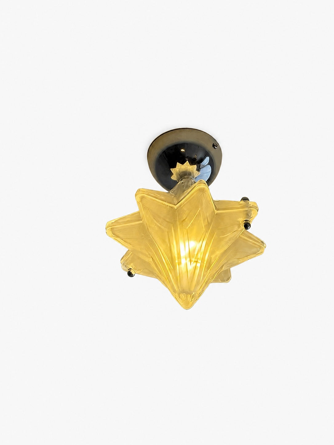 Art Deco Star Ceiling Lamp – Frosted Glass Fixture for Hallway & Entryway – Astris Ceres
