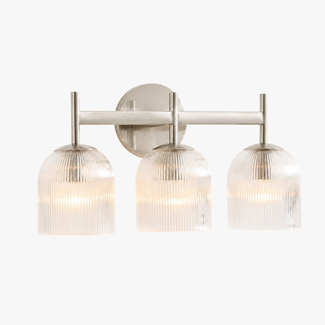 Bravira Ribbed Glass Sconce - Metal Wall Light with Clear Glass Shade