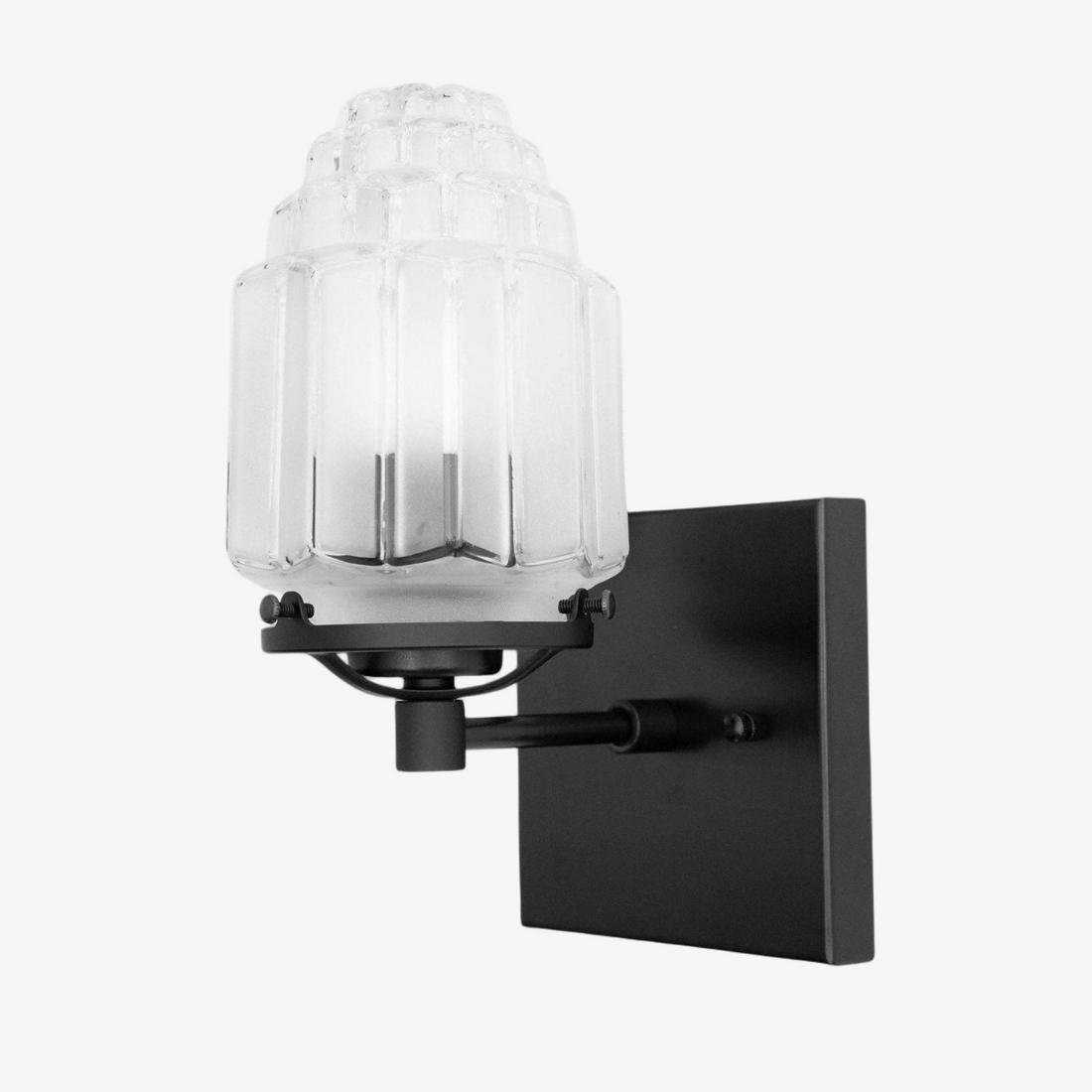 Tierlux Glass Art Deco Wall Sconce - Glass Frosted Globes with Skyscraper Globe