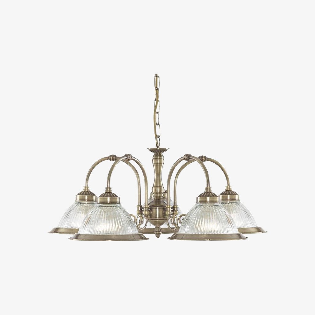 TF Vintora Ribbed Glass Pendant Light – Elegant Metal Trim for Kitchens, Dining Areas and Hallways