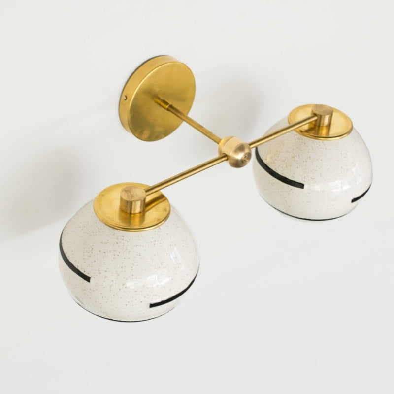 Two Light Delta Wall Sconce - Double Head Vanity Ceramic Wall Lamp