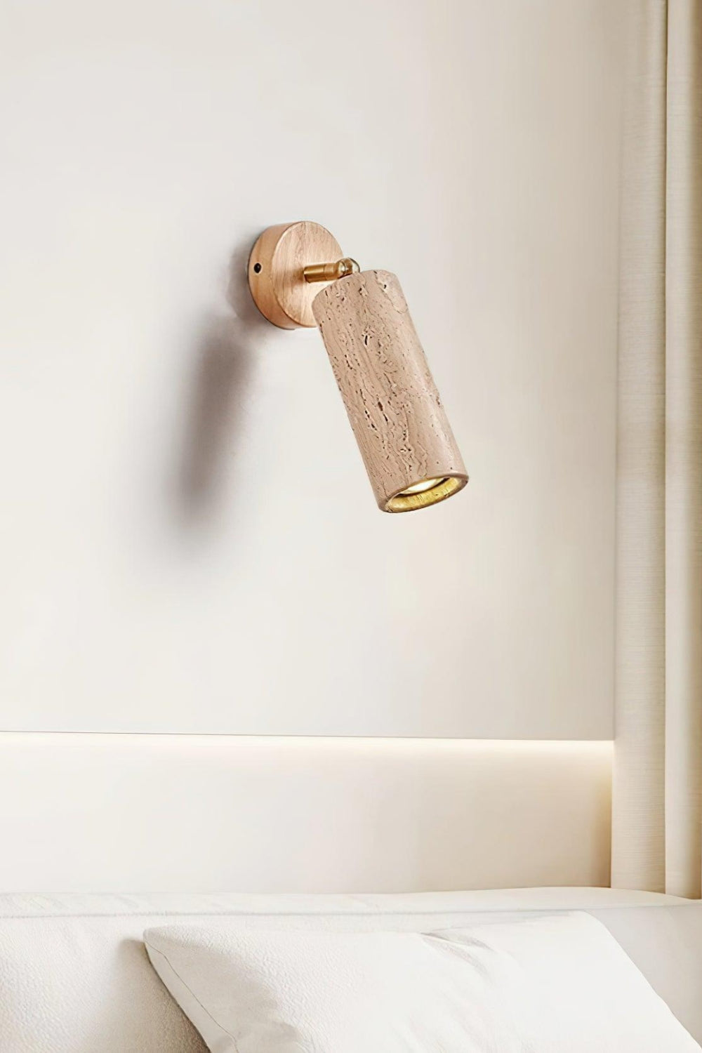 Mireille Modern Cylindrical Travertine Pivot Wall Light