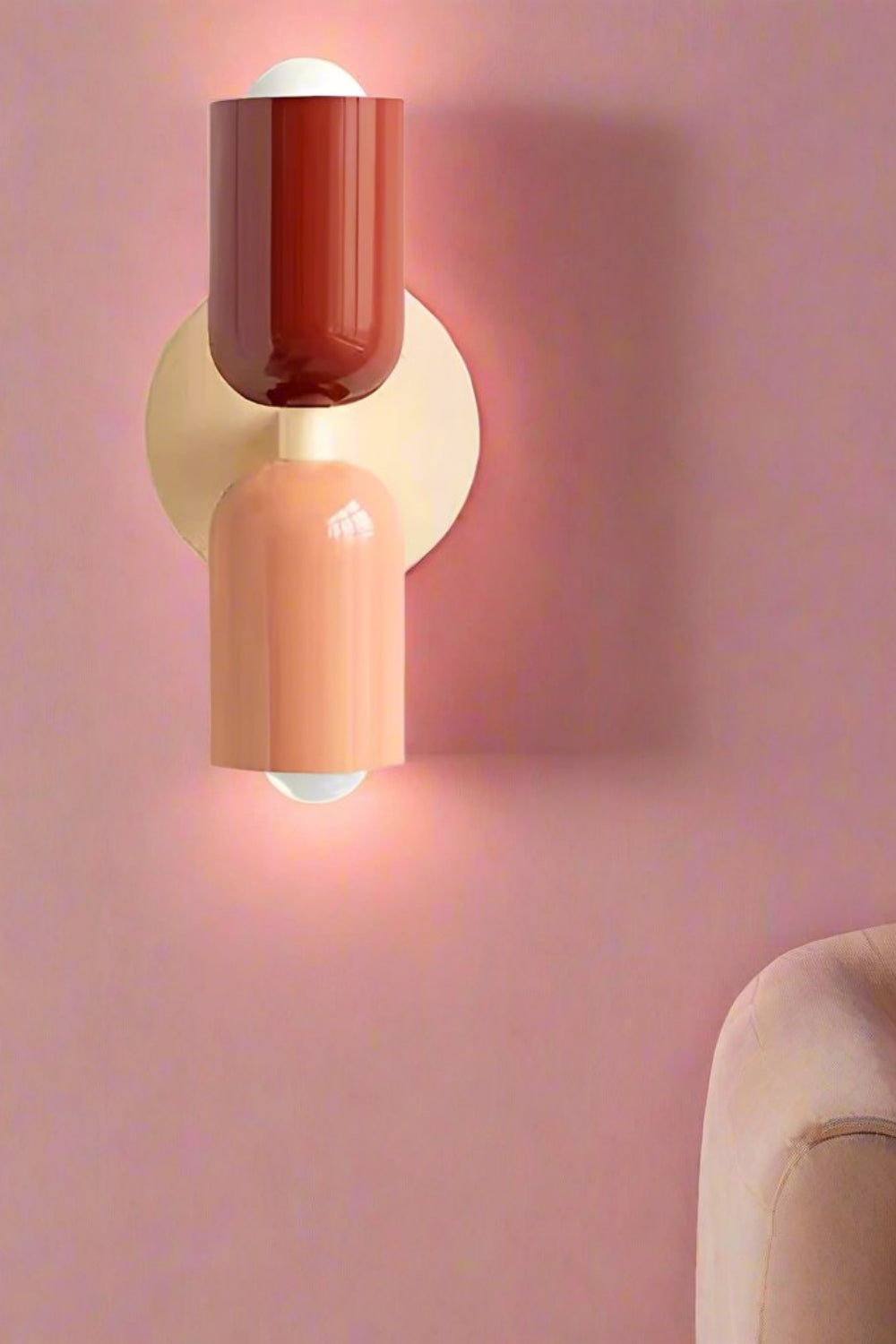 Double head macaroon color up and down wall sconce