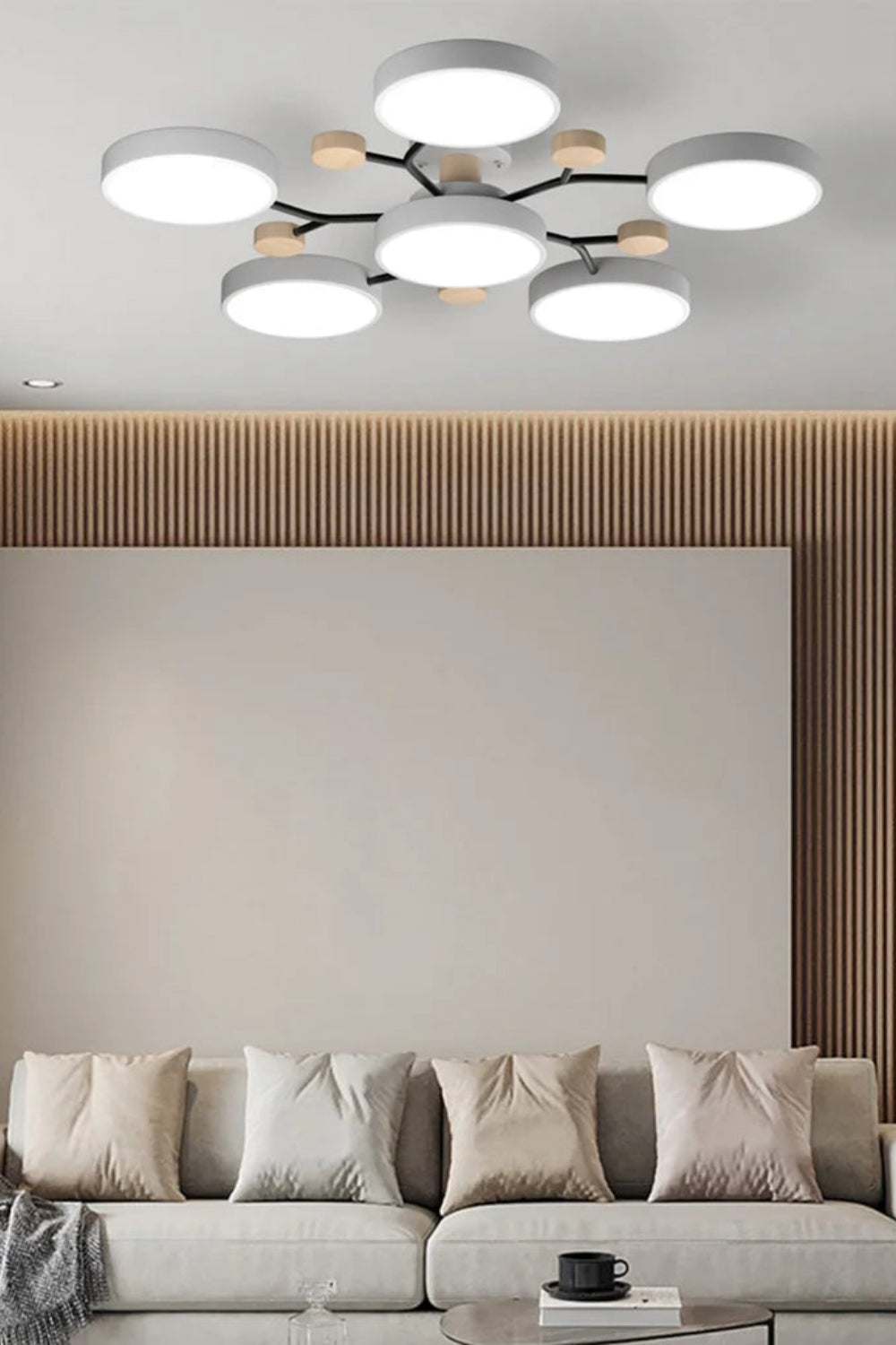 Multihead Disc Morandi Color Branch Ceiling Light