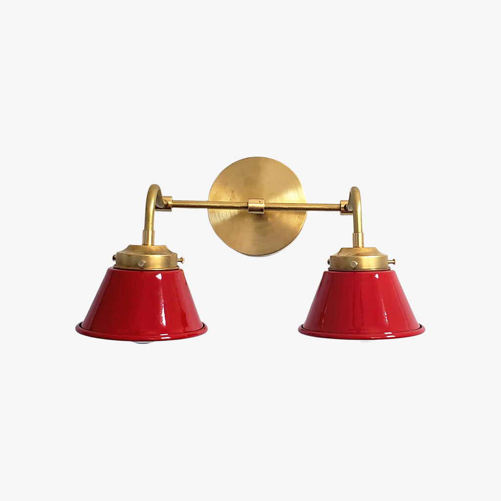 Modern Double Cone Brass Sconce - Accent Lighting For Bathroom & Hallway