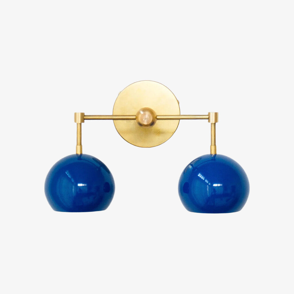 Navy Wall Light - Double Ball Bath Vanity Mirror Wall Sconce