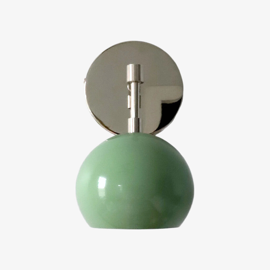 Vintage Inspired Spring Green Globe Wall Sconce
