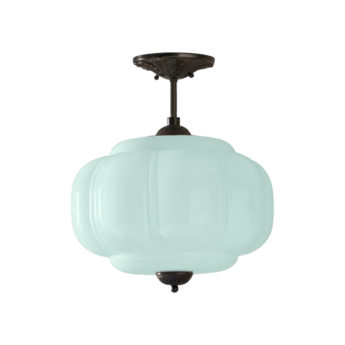 Antique Brass Green Glass Eloise Pendant Light