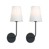 Rustic Cone Shape Fabric Wall Sconce – Antique Brass Metal Accent Light