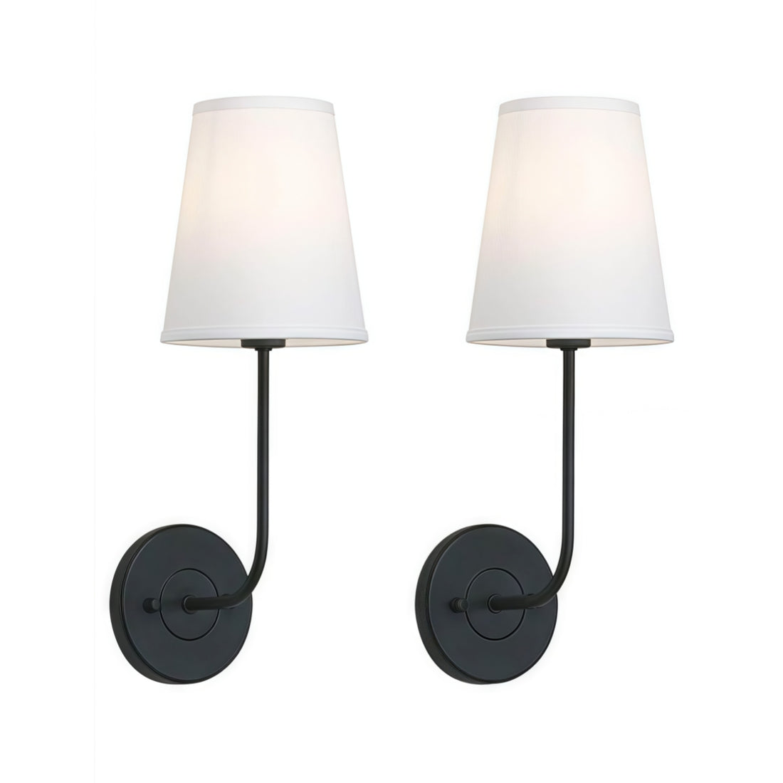 Rustic Cone Shape Fabric Wall Sconce – Antique Brass Metal Accent Light