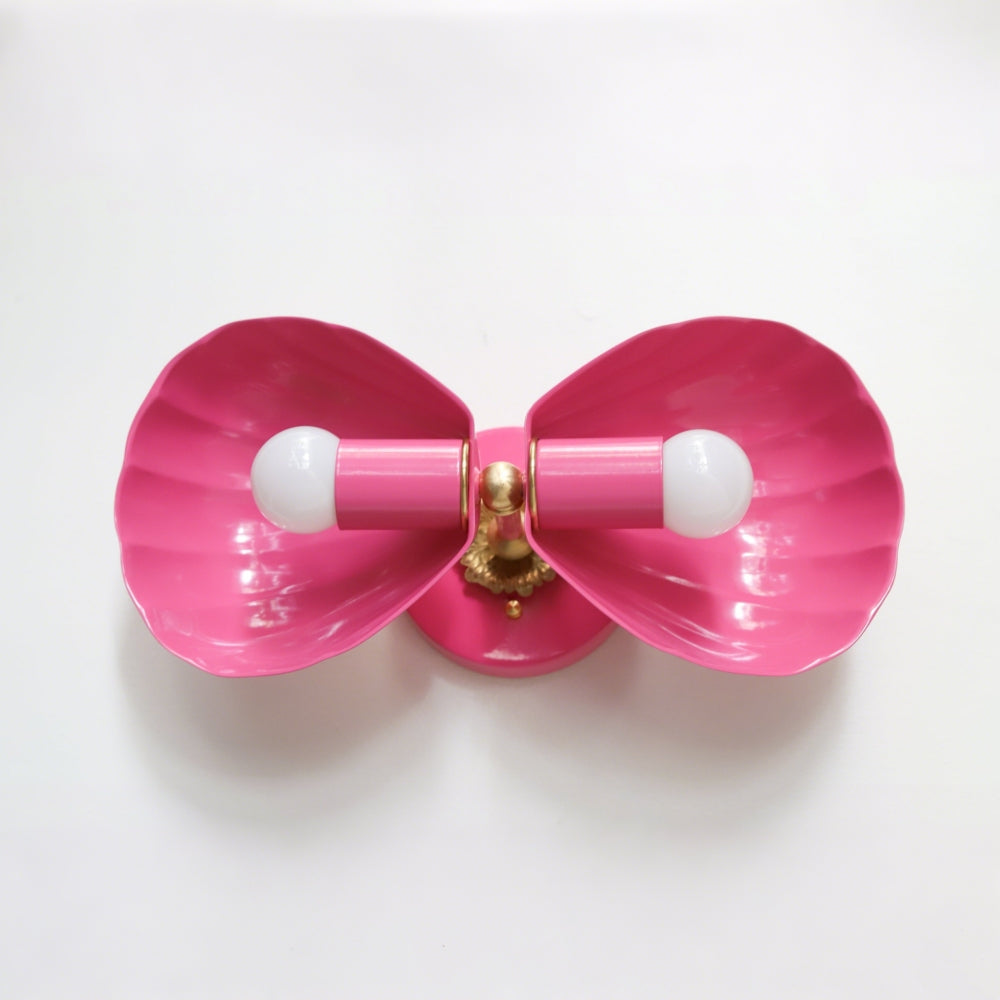 Coastal Shell Wall Light - Double Sconce with Steel and Brass Finish