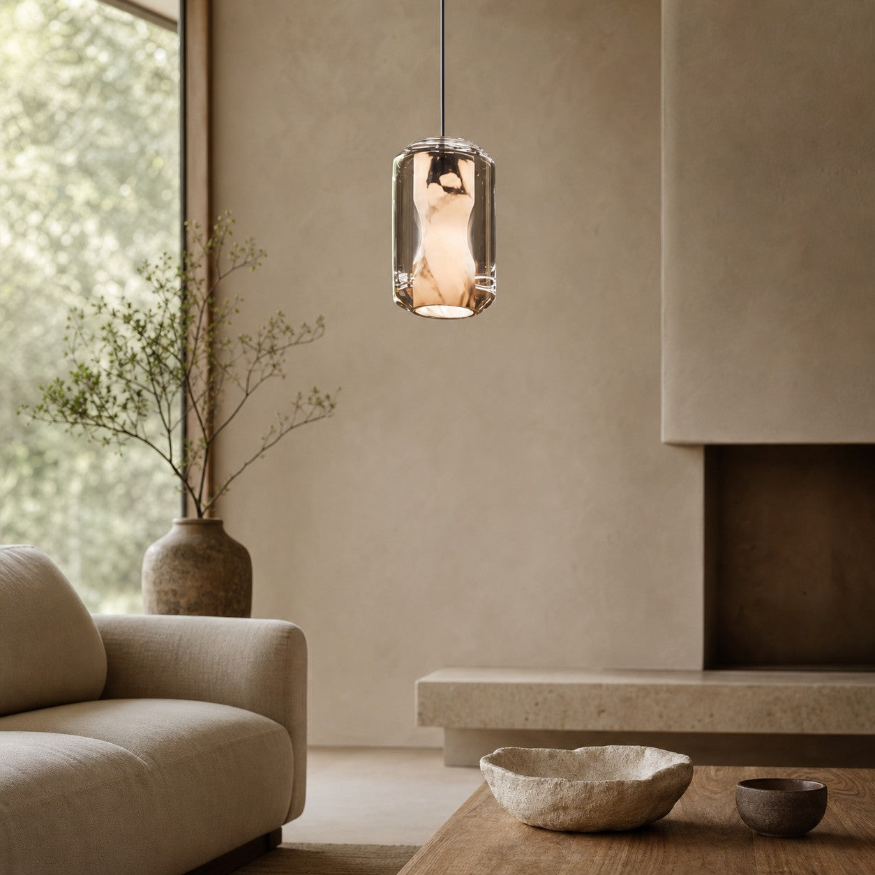 Glass Alabaster Pendant Lamp