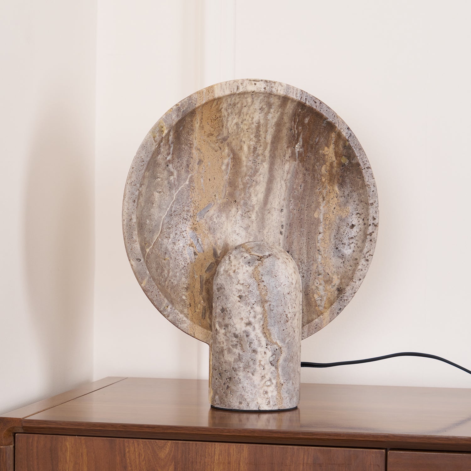 Wabi-sabi Style Eclipse Stone Table Lamp