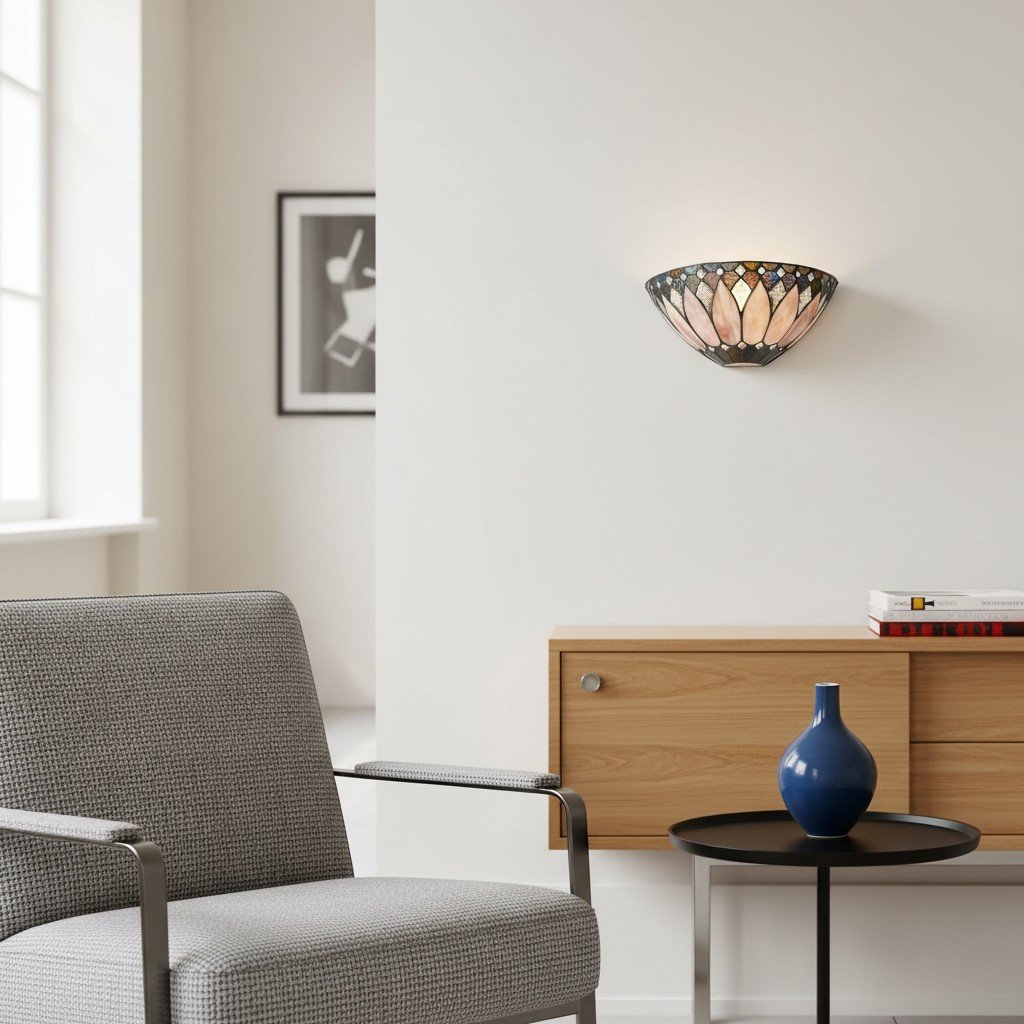 TF Brooklyn Elegant Wall Light - Art Deco Glass Wall Sconce for Living Room or Hallway