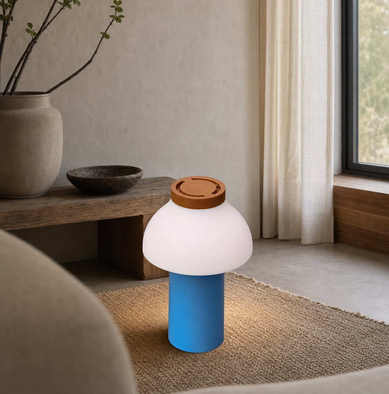 Modern Portable Table Lamp – Minimalist Rechargeable Light for Indoor Outdoor Use