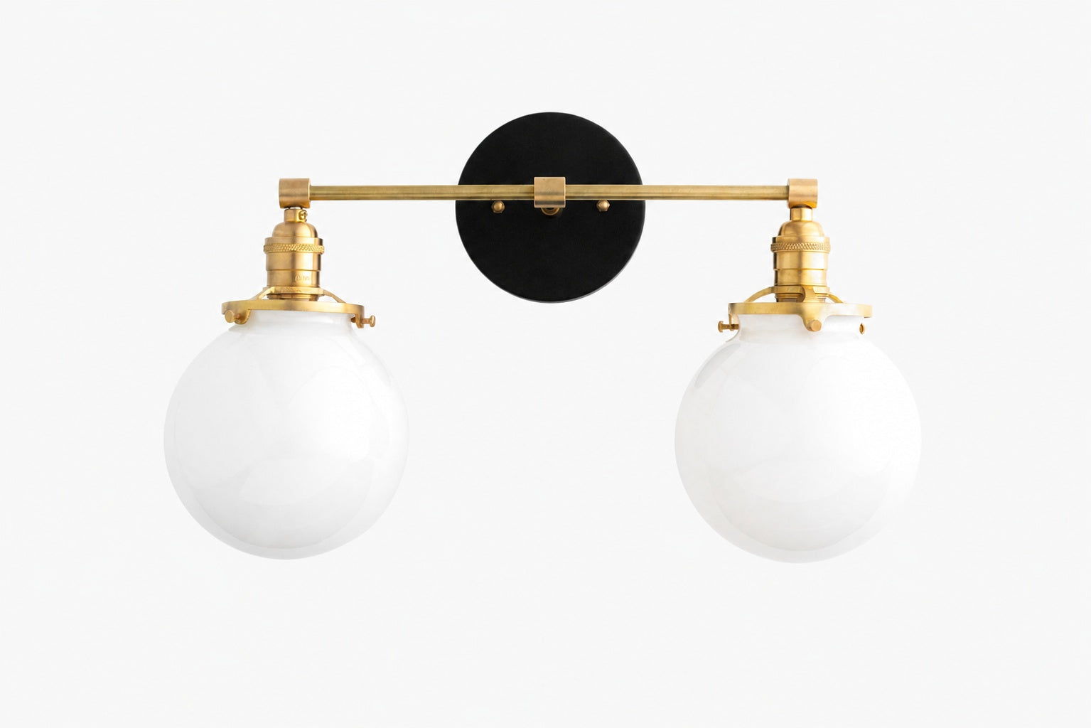 Lumio Globe Glass Globe Vanity Light - Modern Two Light Bathroom Sconce