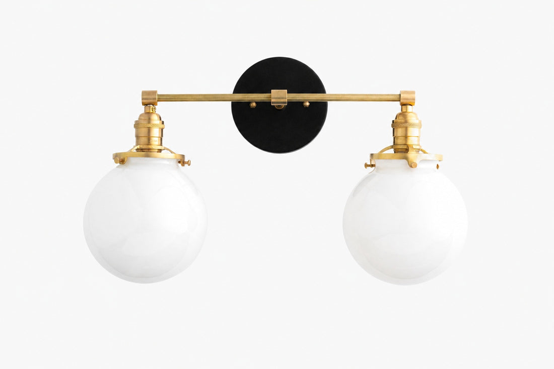 Lumio Globe Glass Globe Vanity Light - Modern Two Light Bathroom Sconce