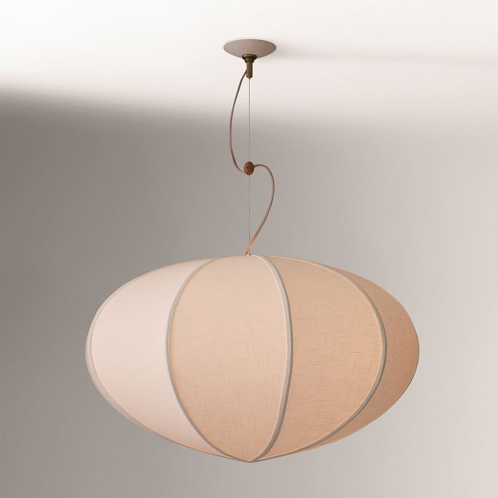 Alvian Pendant Light - Linen Shade with Adjustable Height for Cozy Dining