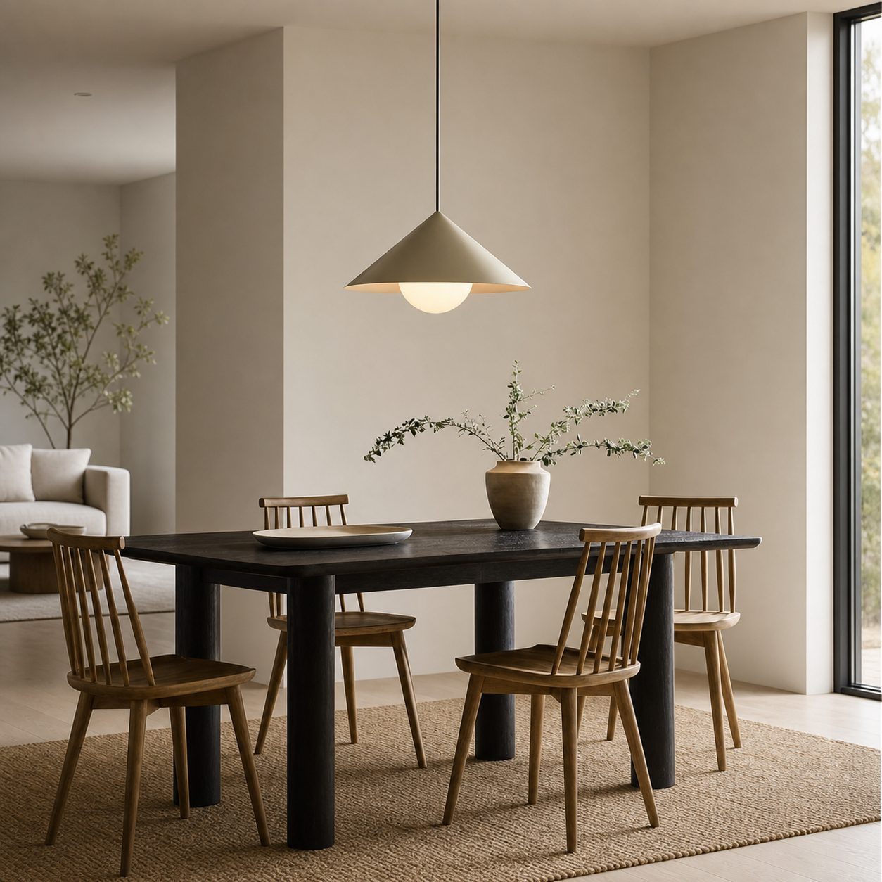Brivana Adjustable Pendant – Cone Shade Light for Kitchen or Dining