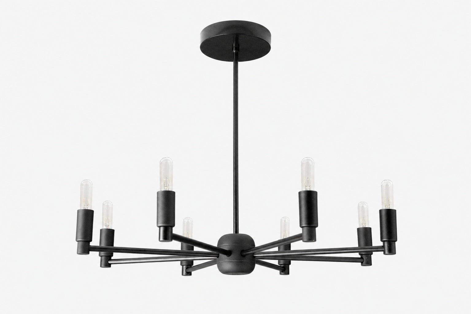 Mobilux Line Modern Chandelier - 8 Arm Mid Century Hanging Light