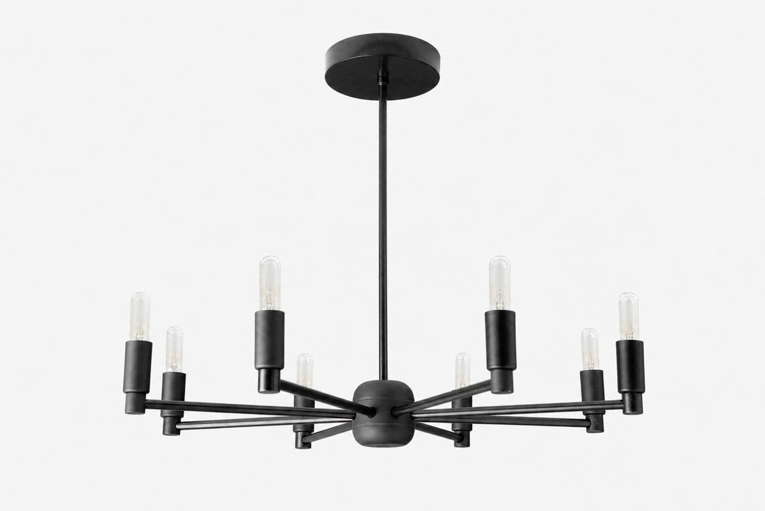 Mobilux Line Modern Chandelier - 8 Arm Mid Century Hanging Light