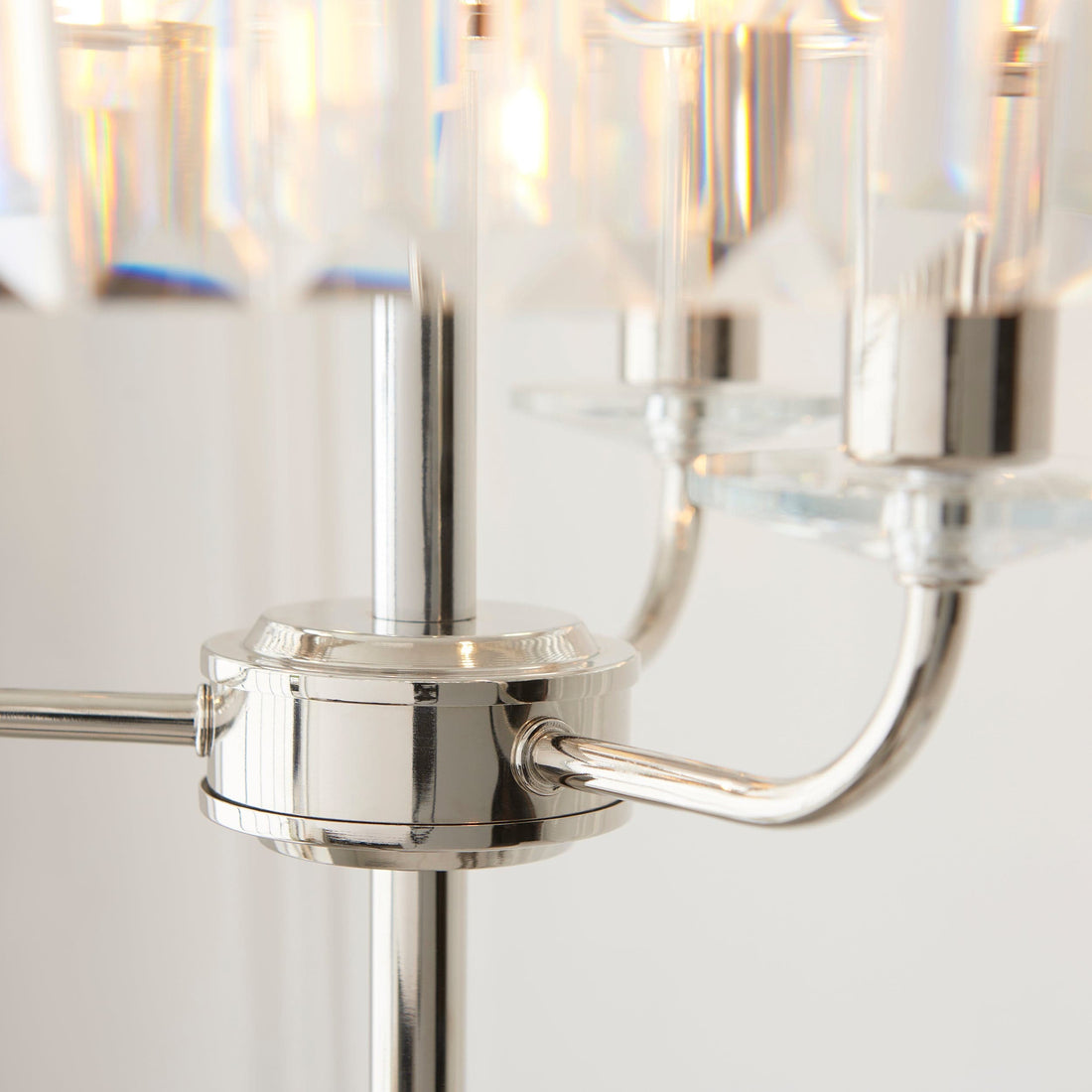 Beveline 3 Light Round Floor Lamp - Faceted Cut Glass Shades Classic Metal Finish For Living Rooms