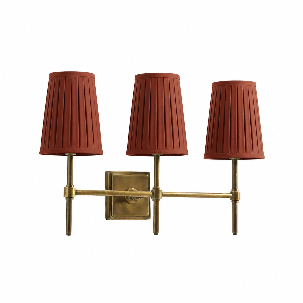 Derlina White Linen Shades Wall Lamp – Retro Metal Multi-Head Lighting Fixture