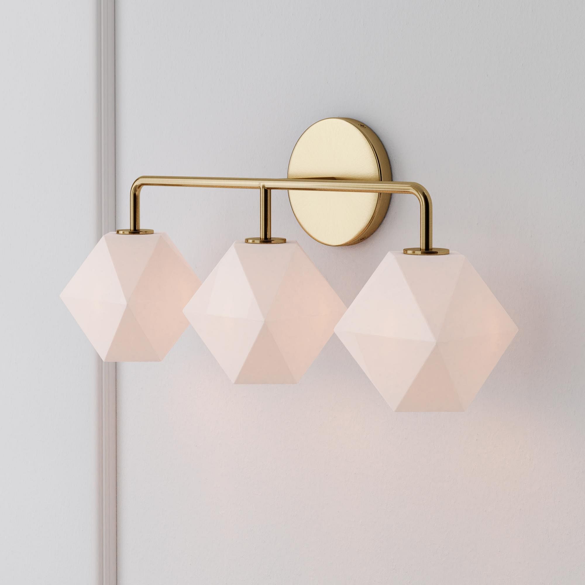 Talvior Geometric Modern Bathroom Sconce - Faceted Shade Light in Luxe Finishes