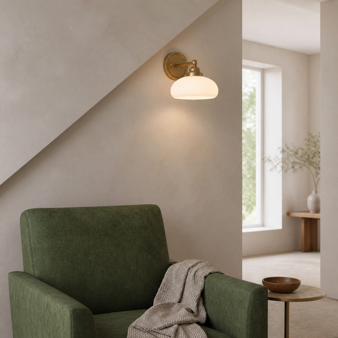 Velora Vintage Industrial Wall Sconce with Glass Shade for Hallway and Entryway