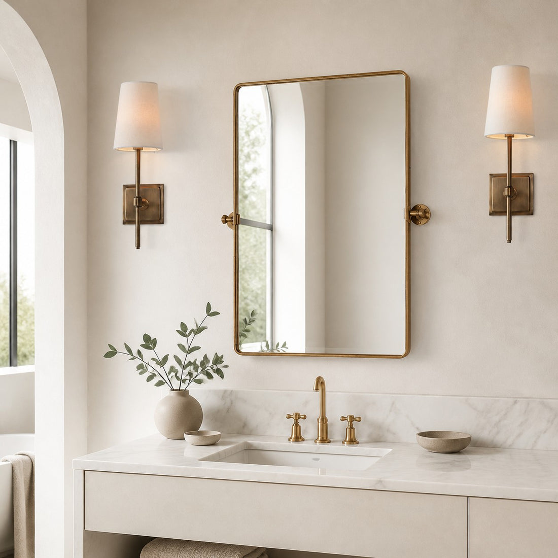 Derlina White Linen Shades Wall Lamp – Retro Metal Multi-Head Lighting Fixture