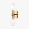 Rivora Fluted Glass Double Short Sconce - Indoor Outdoor Wall Light Elegance