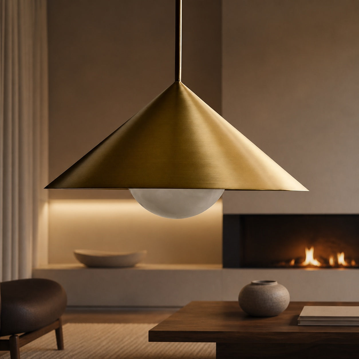 Brivana Adjustable Pendant – Cone Shade Light for Kitchen or Dining