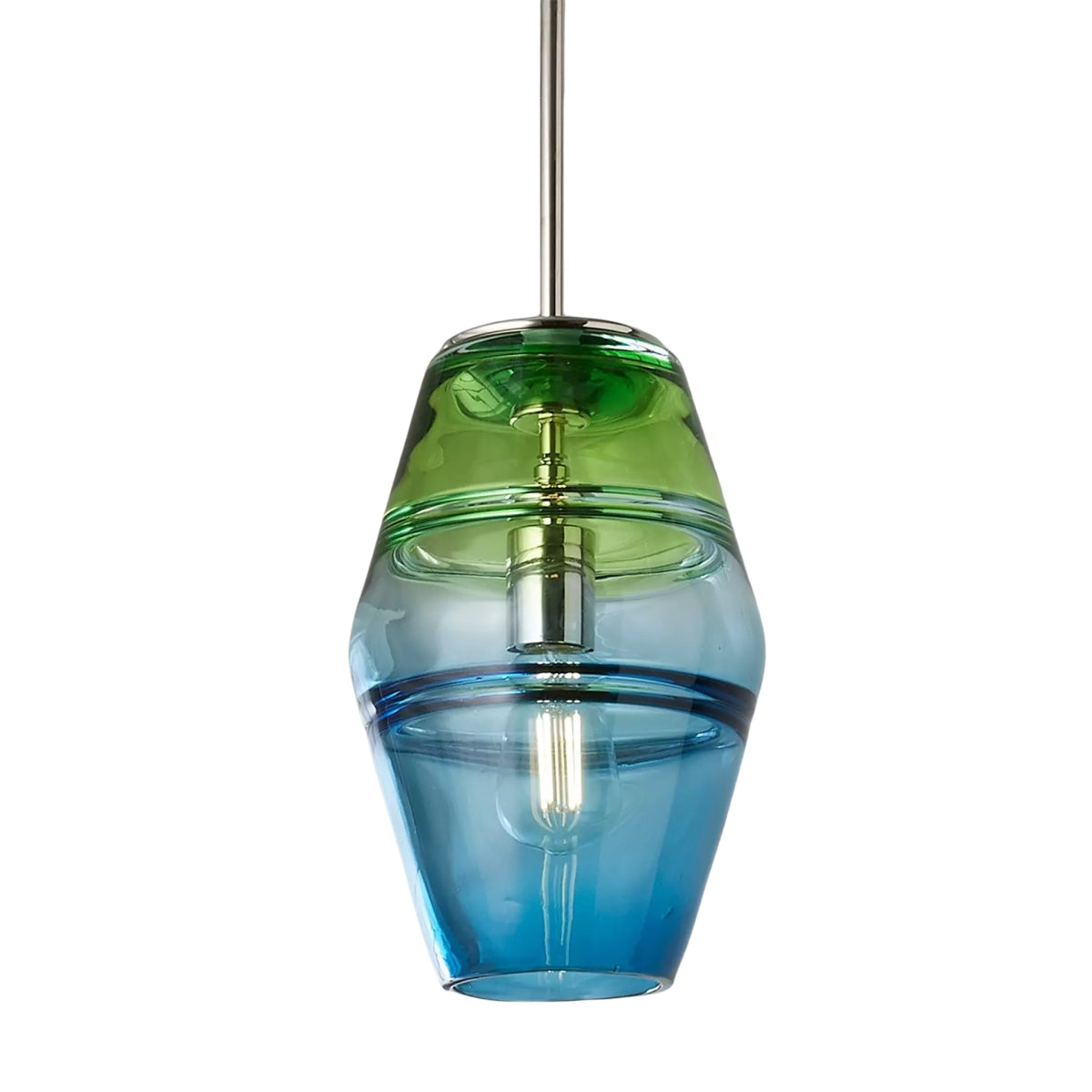 Blue Green Glass Pendant Light - Modern Art Glass Pendant Lamp