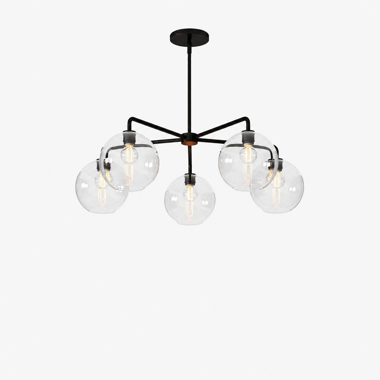 Selvion Elegant 5-Light Globe Chandelier – Modern Glass Pendant Lighting Fixture