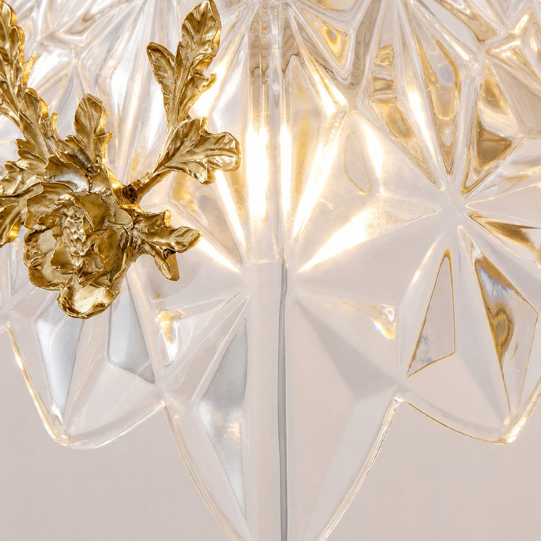 French Floral Brass Wall Sconce