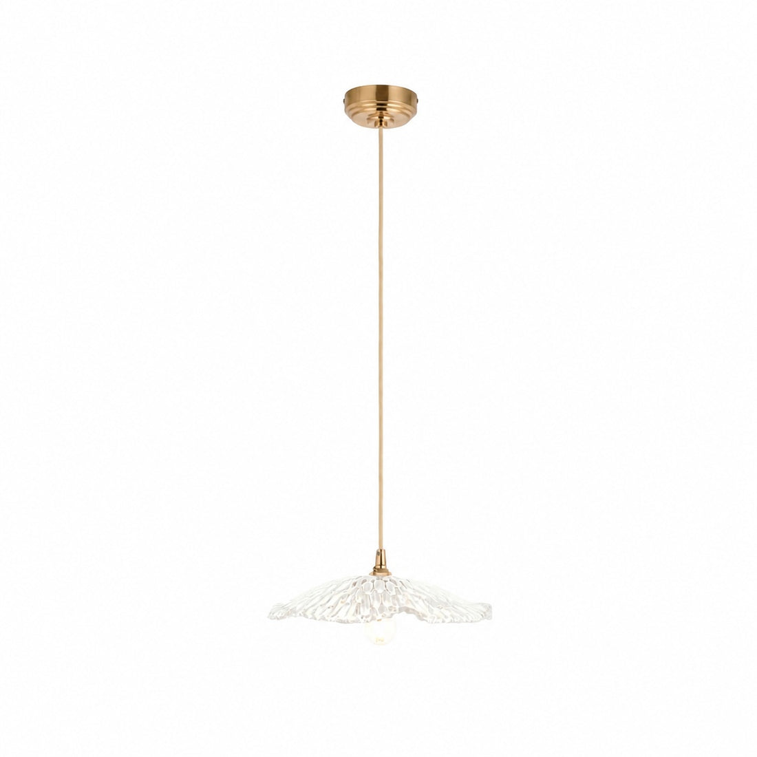 Floriaxis Floral Glass Pendant Light — Floral Glass Shade with Braided Cable for Kitchen or Dining