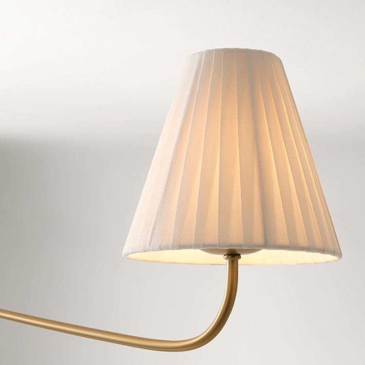 Fibura Metal Modern Linen Shade Linear Chandelier - Clean Lines