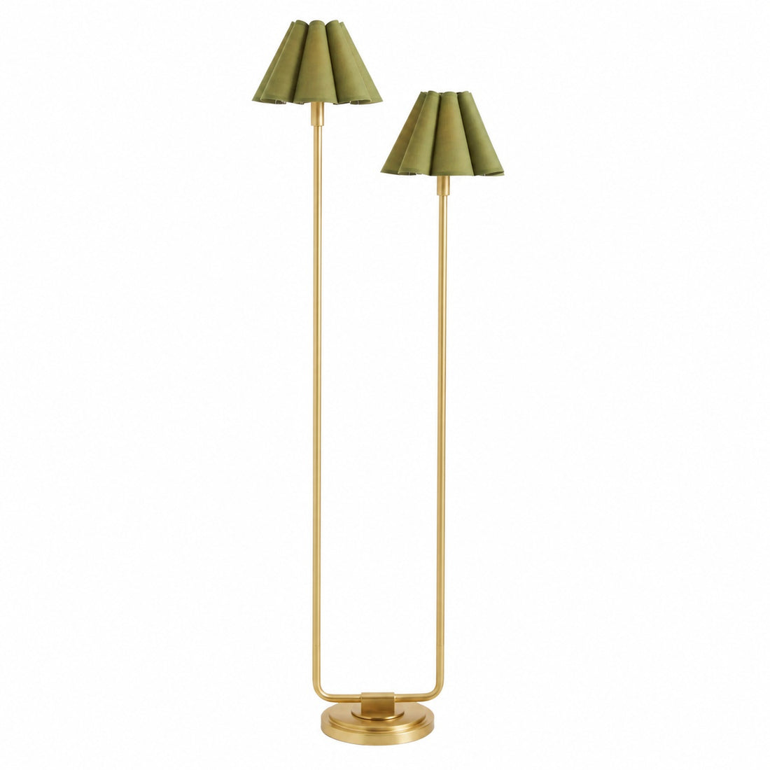 Capirise Gold Scalloped Shade Floor Lamp - Contemporary Metal Lighting for Bedroom