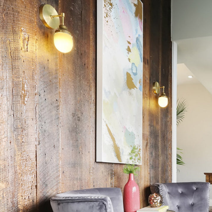 Acorn-Shaped Wall Light - Hand-Blown Glass Sconce