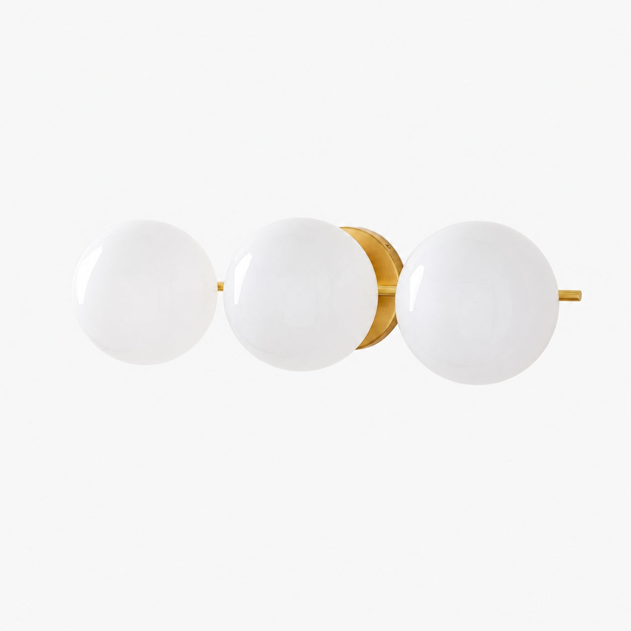 Alessora Mid-Century Modern 3-Light Wall Sconce - Metal Frame White Glass Globes