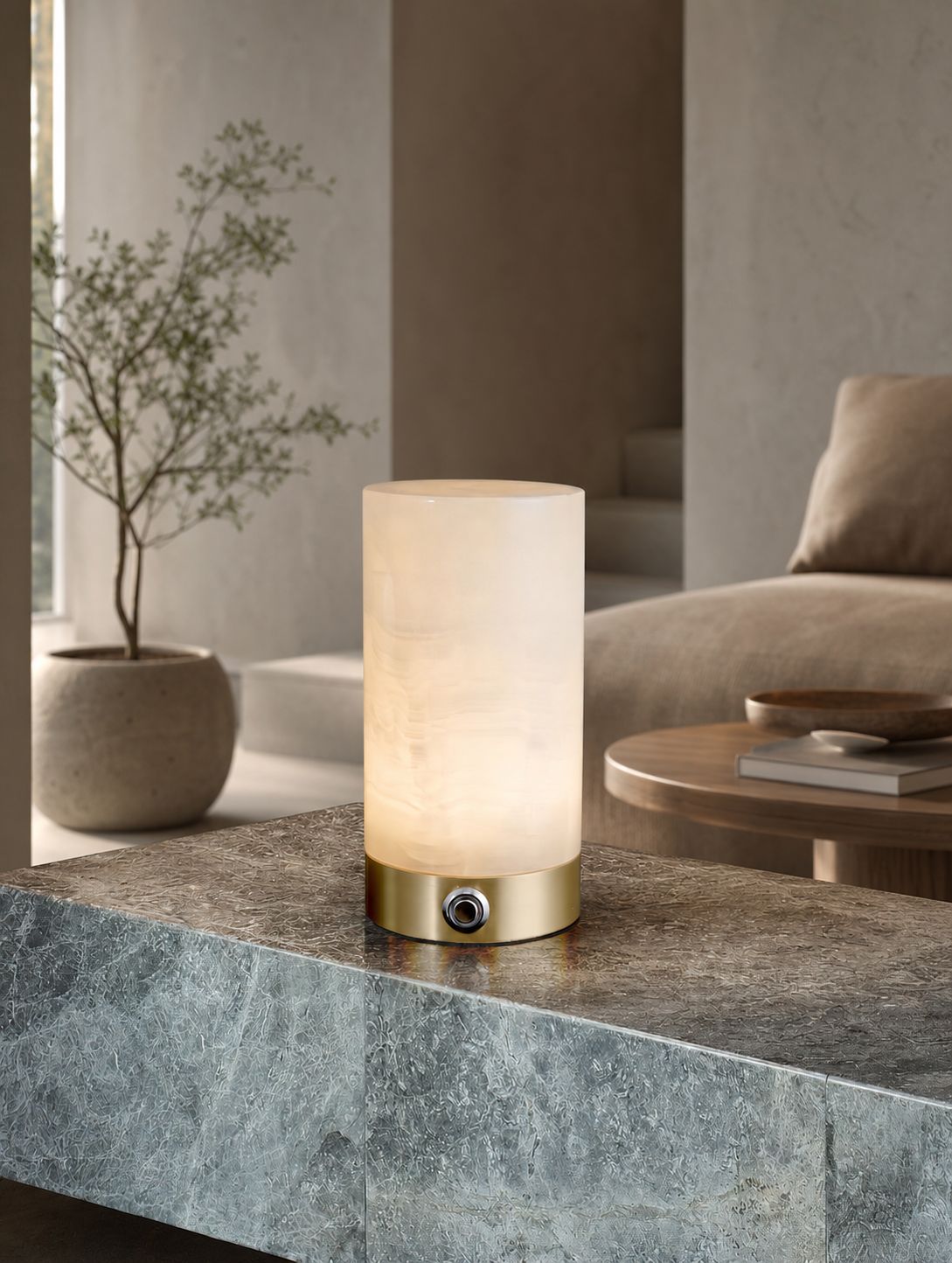 Totem Alabaster Table Lamp (built-in battery)