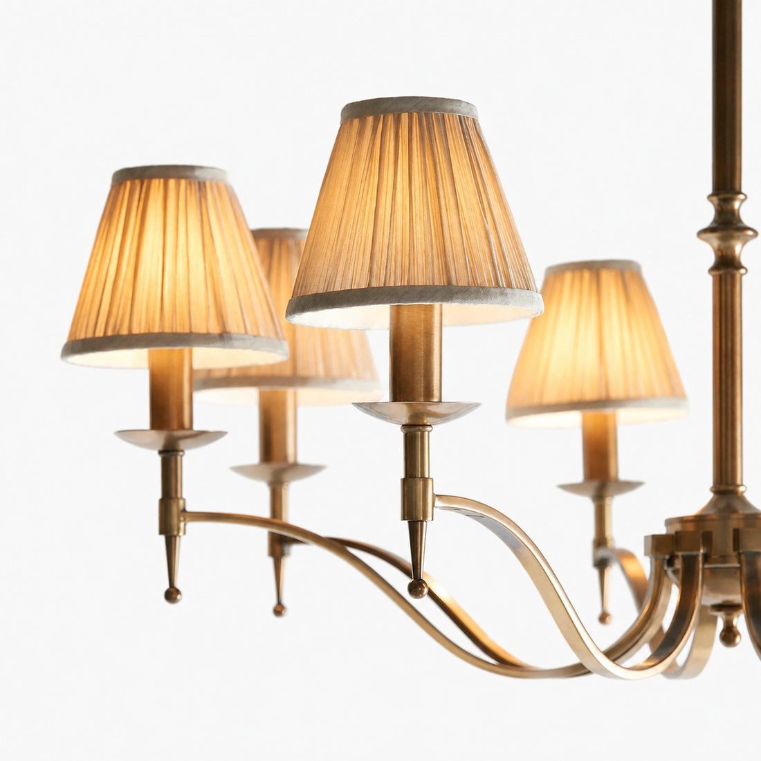 Tela Timeless Classic Elegant Multi Arm Stanford Chandelier - Metal Fabric Lighting for Living Room