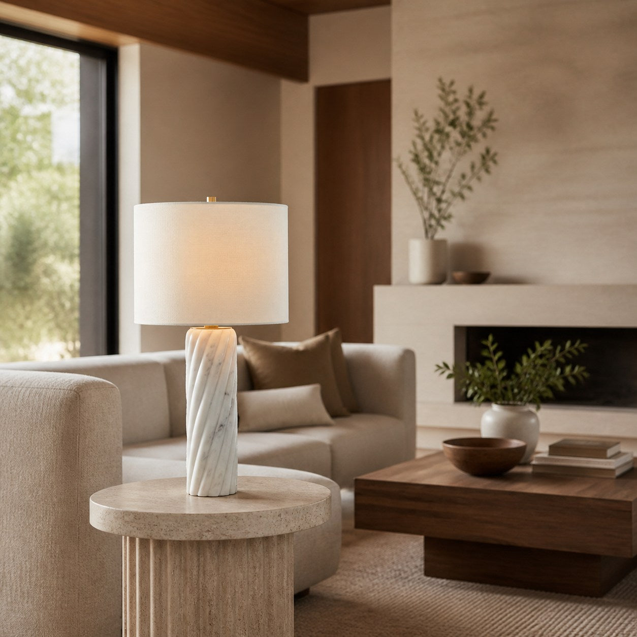 Albi Sculpture Marble Table Lamp – Minimalist metal design suitable for bedroom or living room