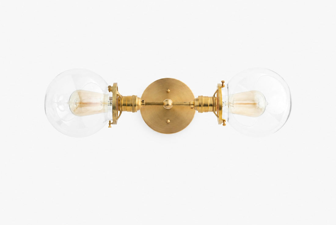 Lumio Globe Industrial Vanity Lighting- Modern Double Globe Wall Light