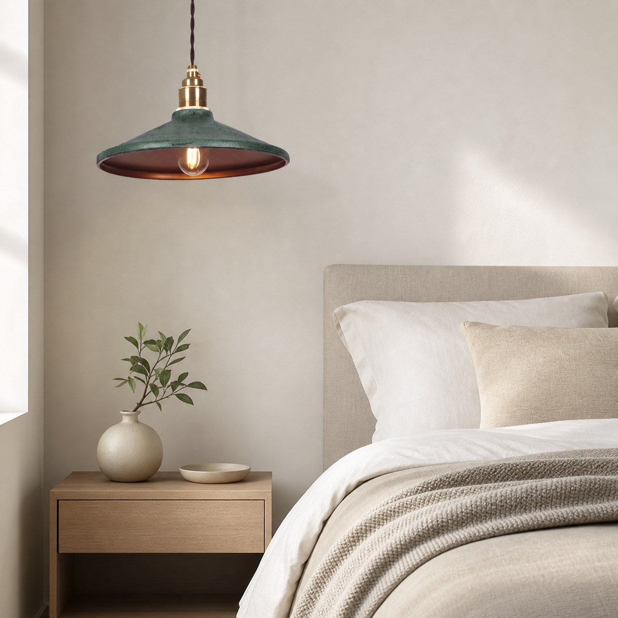 Rustic Saucer Shade Pendant Light