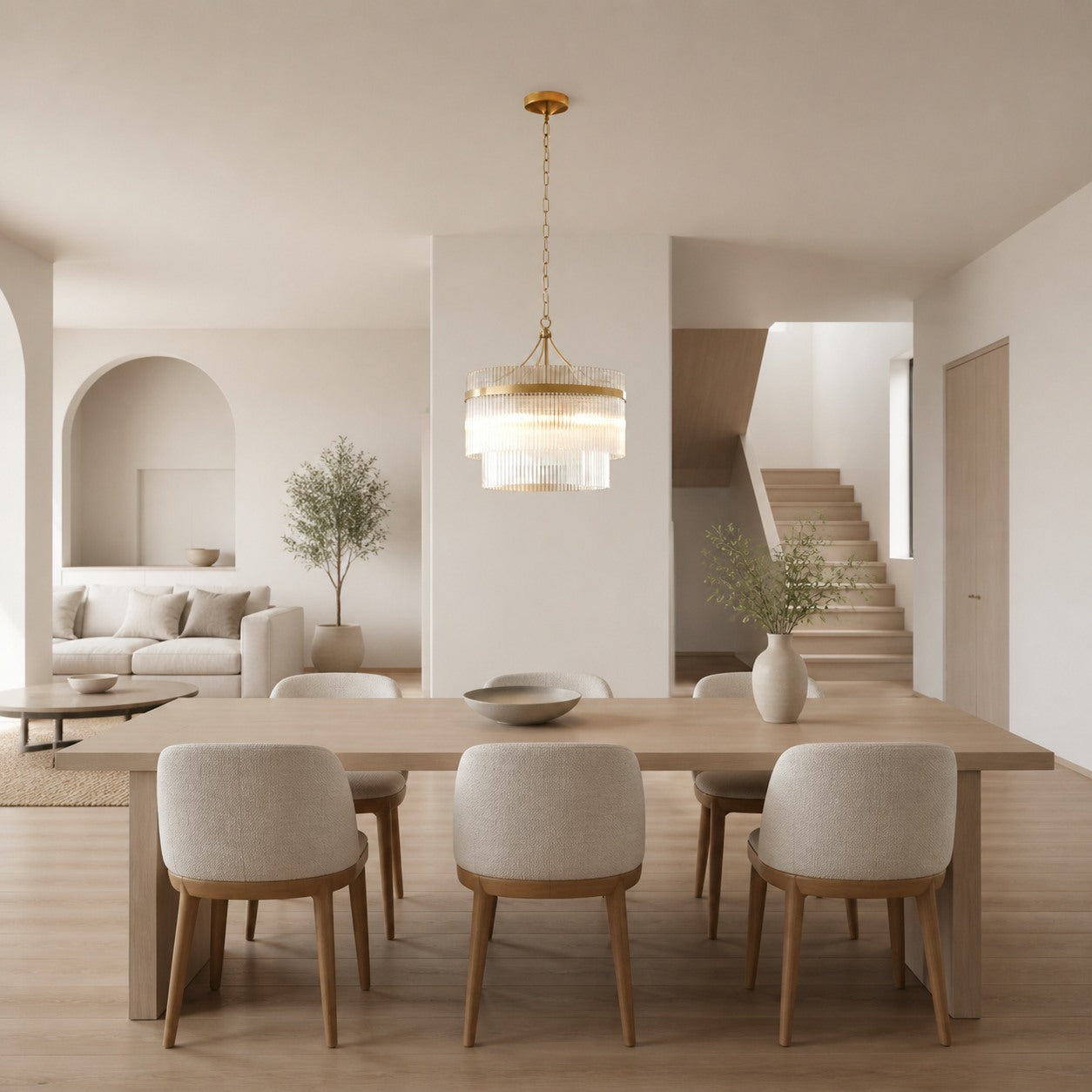 RibGlow Pendant Light – Trio Pendant with Elegant Glass Rods for Dining or Hallway