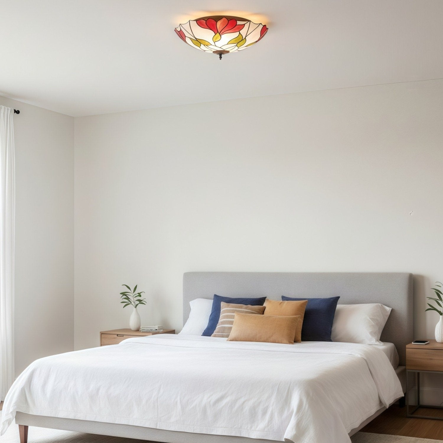 TF Botanica Floral Glass Ceiling & Pendant Lighting - Art Glass Style Fixture for Rooms